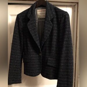 Navy & White Knit Anthropologie Blazer